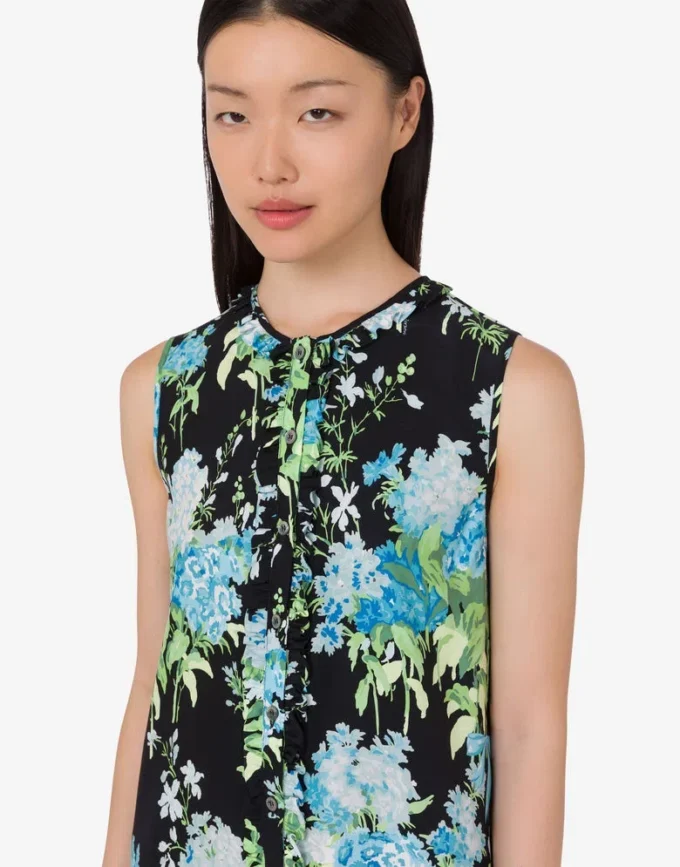 Robe en satin de soie imprimé