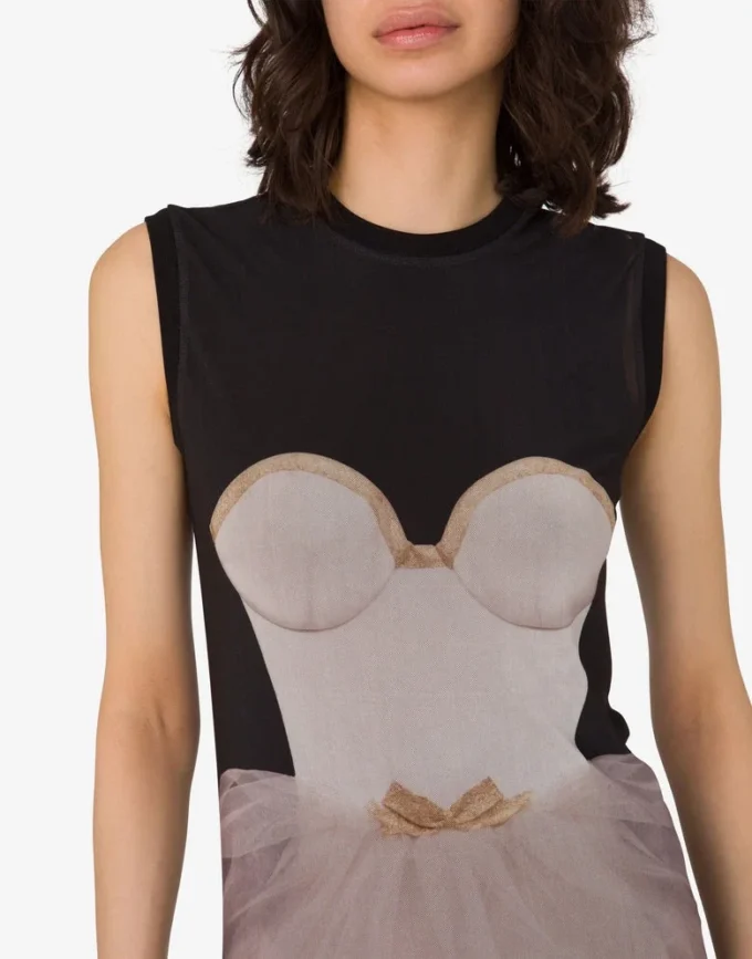 Robe en tulle stretch imprimée