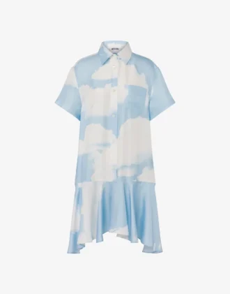 Robe en twill de soie Archive Clouds