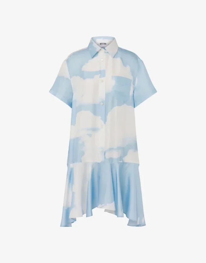Robe en twill de soie Archive Clouds