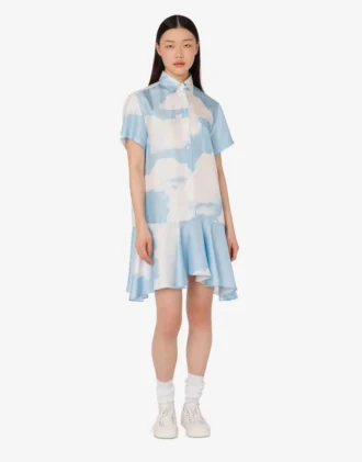 Robe en twill de soie Archive Clouds