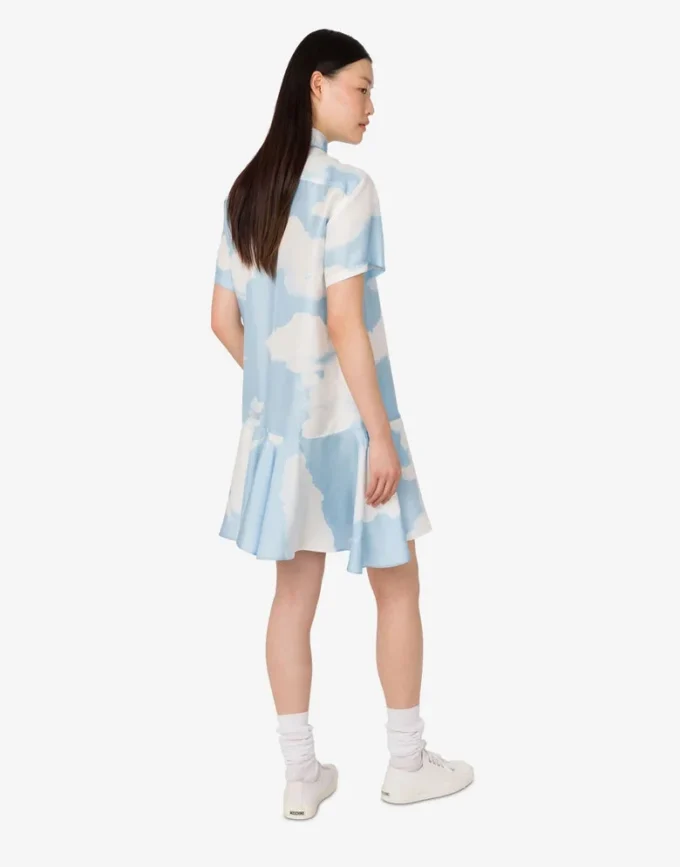 Robe en twill de soie Archive Clouds