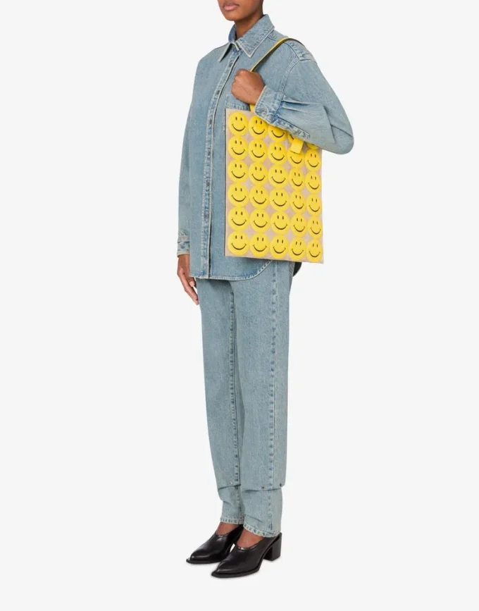 Sac cabas en daim Smiley® intégral