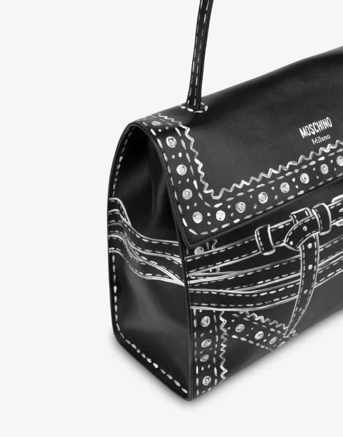 Sac à main moyen Tie Me de Moschino Sac à main moyen Tie Me de Moschino