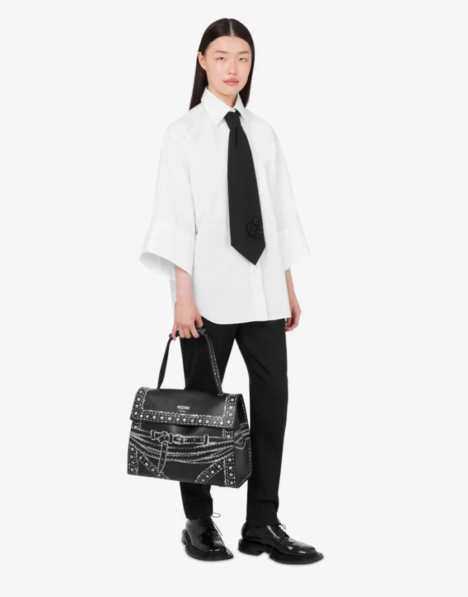 Sac à main moyen Tie Me de Moschino Sac à main moyen Tie Me de Moschino