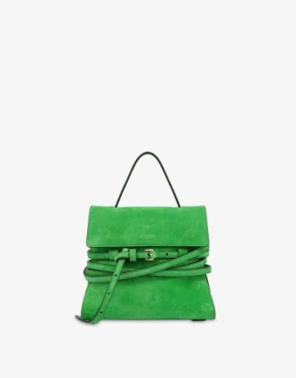 Sac Moschino Tie Me en daim Small