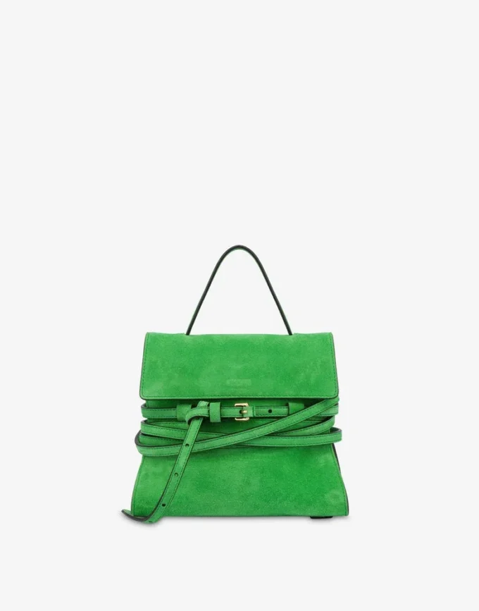 Sac Moschino Tie Me en daim Small