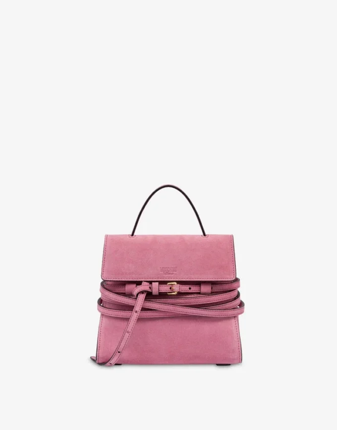 Sac Moschino Tie Me en daim Small