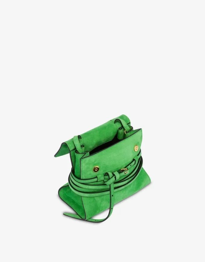 Sac Moschino Tie Me en daim Small