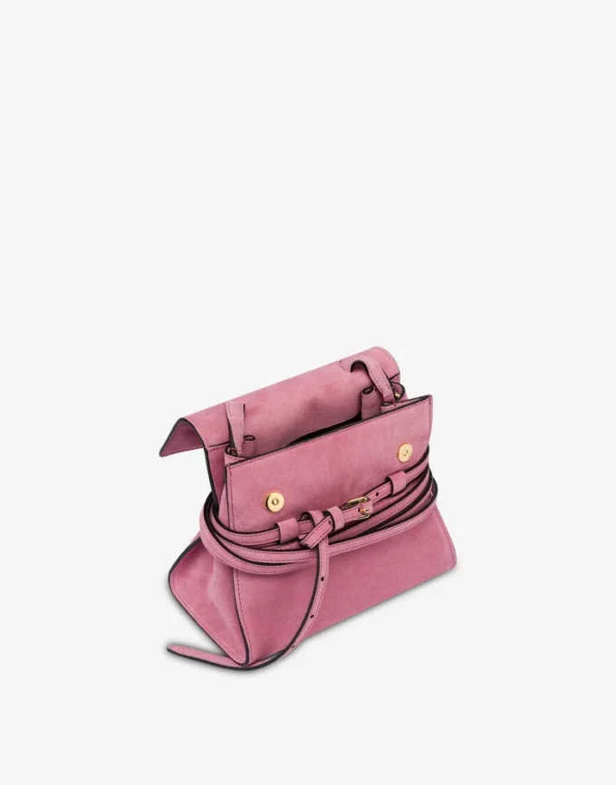 Sac Moschino Tie Me en daim Small