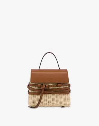 Sac Moschino Tie Me en rotin Petit
