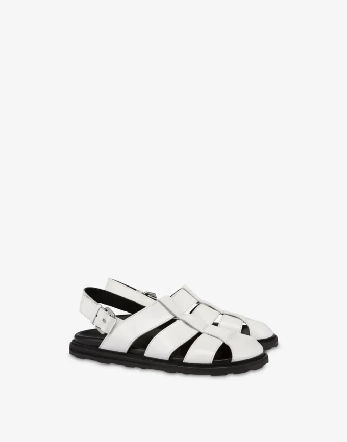 Sandales en cuir de veau brossé Sportif