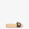 Sandales en cuir de veau et bois