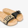 Sandales en cuir de veau et bois
