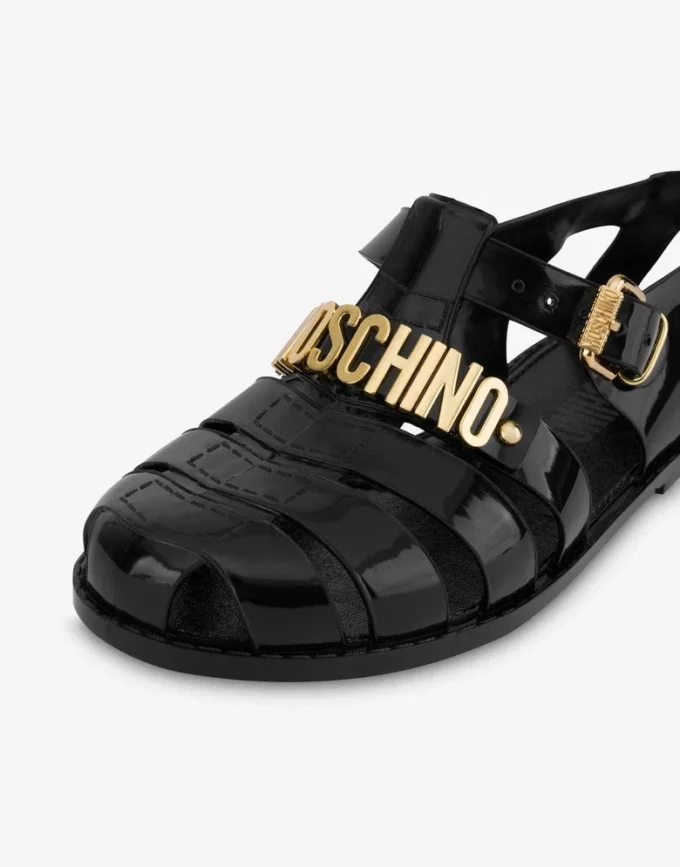 Sandales en plastique avec logo Lettering