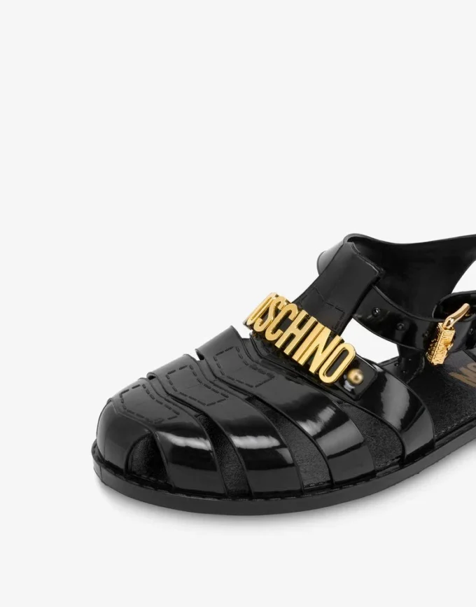 Sandales en plastique avec logo Lettering