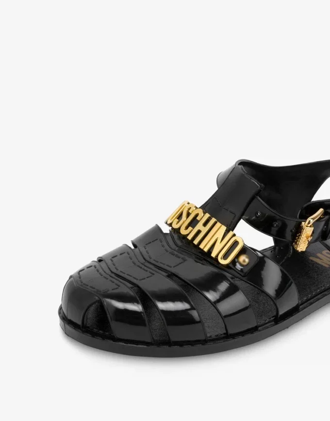 Sandales en plastique avec logo Lettering