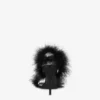 Sandales en satin avec plumes