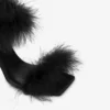 Sandales en satin avec plumes