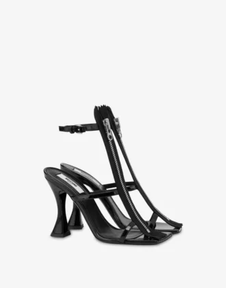 Sandales à talons hauts en cuir verni