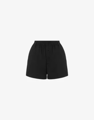 Short en popeline de coton imprimé à pois