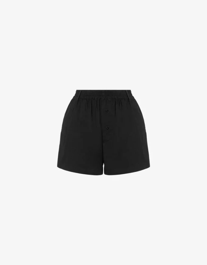 Short en popeline de coton imprimé à pois