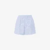 Short en popeline rayé Broderie oie