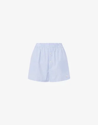 Short en popeline rayé Broderie oie