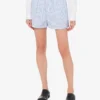 Short en popeline rayé Broderie oie