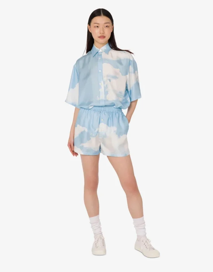 Short en twill de soie Nuage d&rsquo;archives