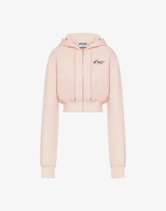 Sweat-shirt court en coton brodé