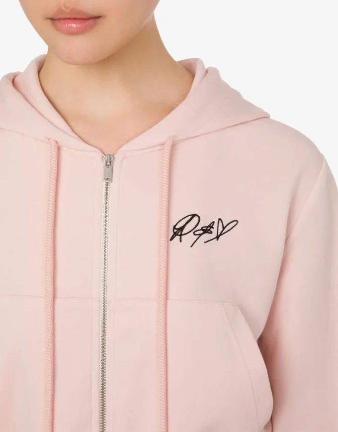 Sweat-shirt court en coton brodé