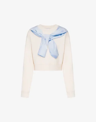 Sweat-shirt court en coton imprimé