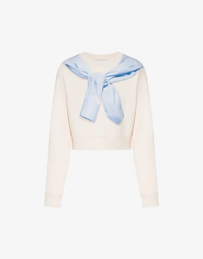 Sweat-shirt court en coton imprimé
