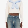Sweat-shirt court en coton imprimé