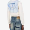Sweat-shirt court en coton imprimé
