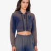 Sweat-shirt court imprimé en coton biologique