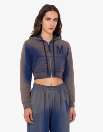 Sweat-shirt court imprimé en coton biologique