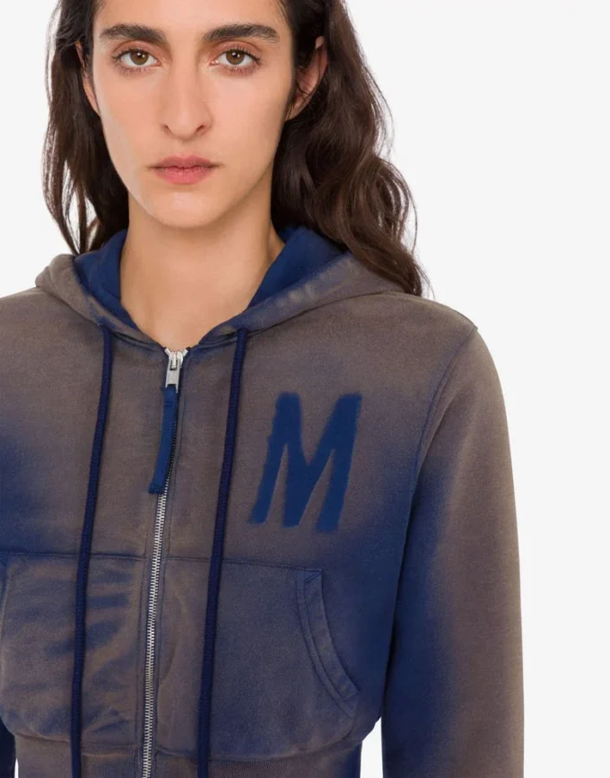 Sweat-shirt court imprimé en coton biologique
