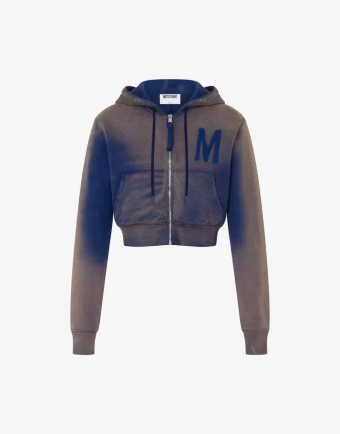Sweat-shirt court imprimé en coton biologique