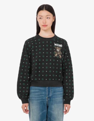 Sweat-shirt en coton biologique Moschino Teddy Bear