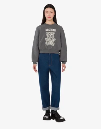 Sweat-shirt en coton biologique Moschino Teddy Bear