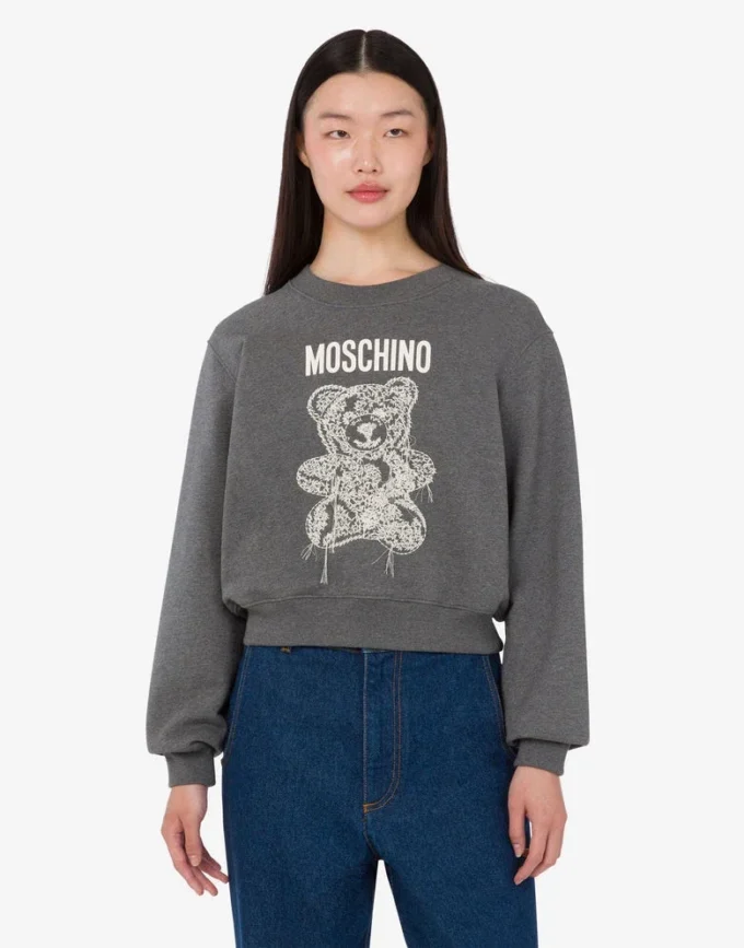 Sweat-shirt en coton biologique Moschino Teddy Bear