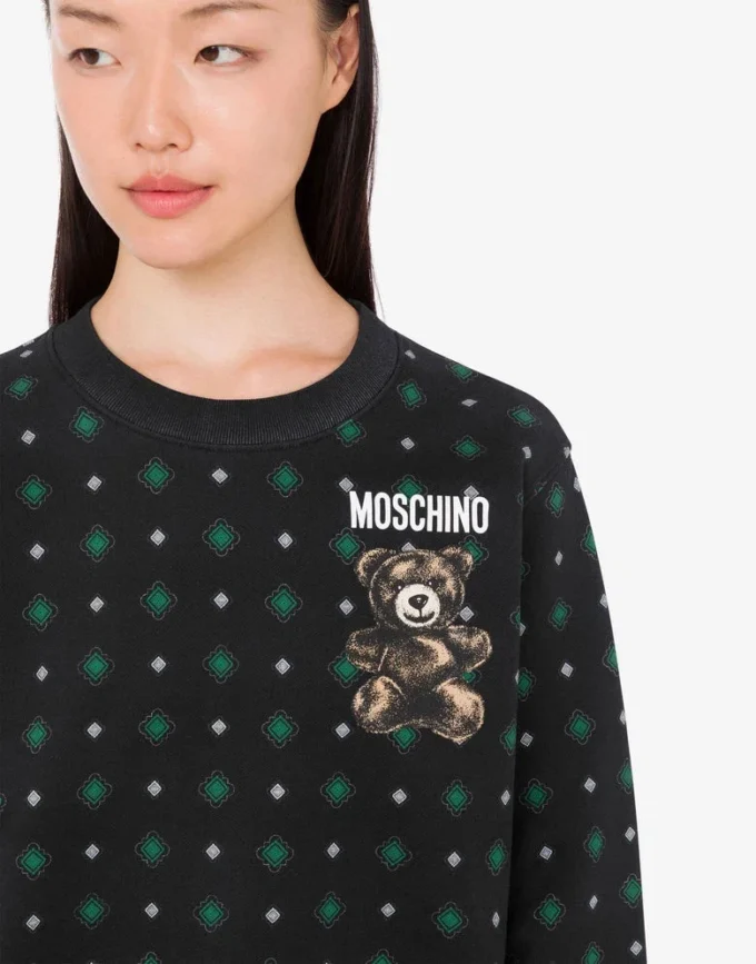 Sweat-shirt en coton biologique Moschino Teddy Bear