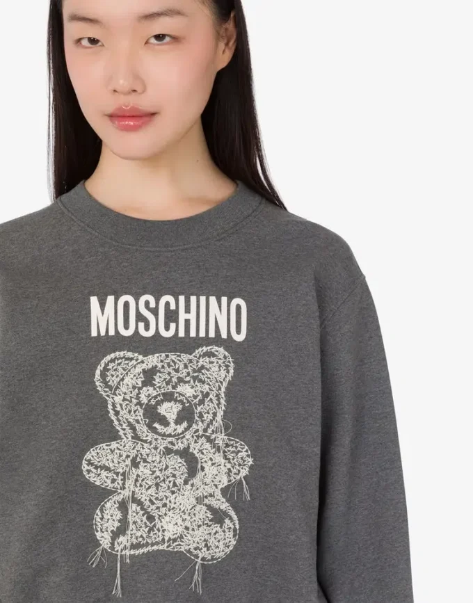 Sweat-shirt en coton biologique Moschino Teddy Bear