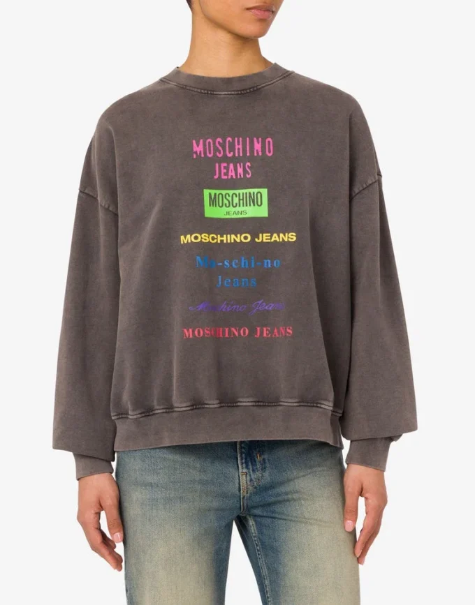 Sweat-shirt en coton imprimé