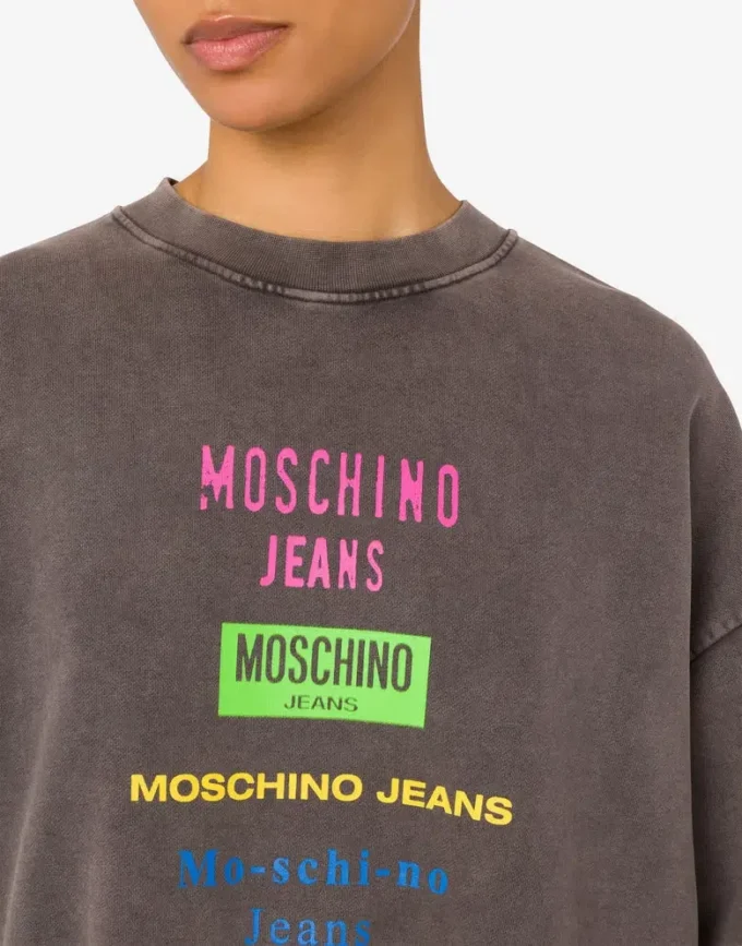 Sweat-shirt en coton imprimé