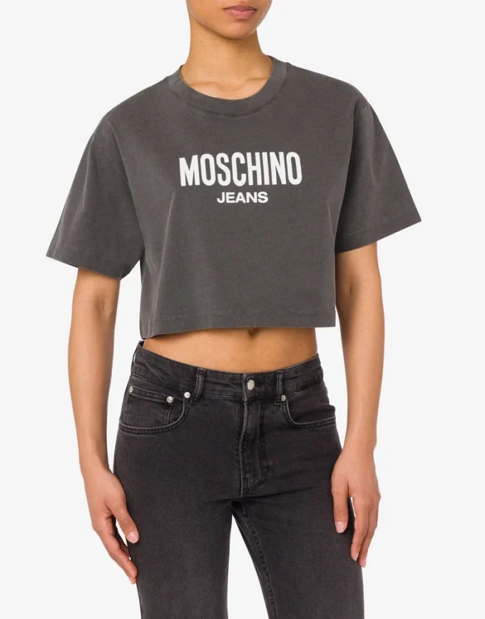 T-shirt court en jersey de coton imprimé