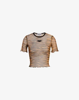 T-shirt court en tulle imprimé
