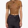 T-shirt court en tulle imprimé